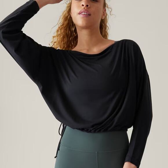 Athleta Cool Down Top In Black NWT - Picture 3 of 8